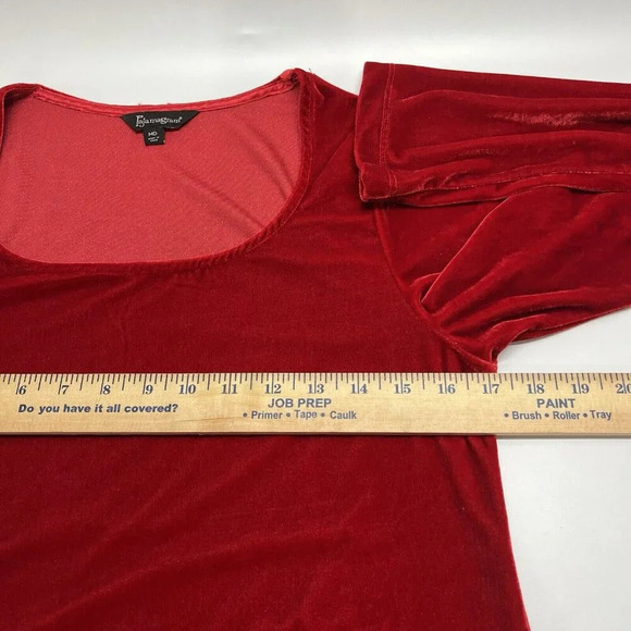 PajamaGram Velour Long Sleeve Pajamas Set Womens‎ M Red Christmas Holiday - Picture 14 of 16